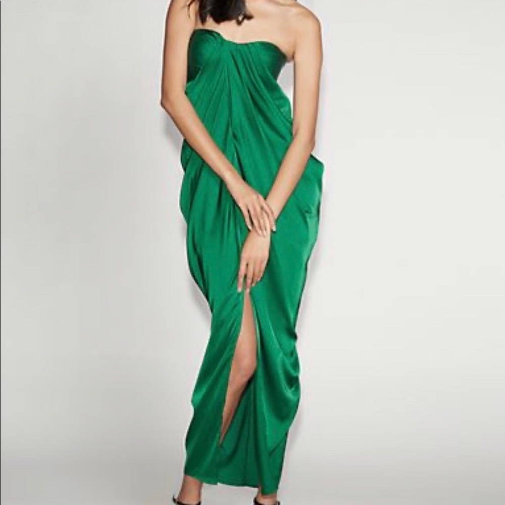 Strapless Emerald Green Maxi Dress